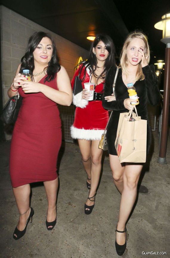 Jasmin Walia In A Santa Outfit In London